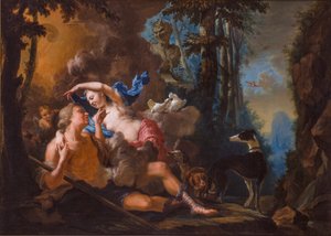 Amor en Psyche door Nikolaas Verkolje
